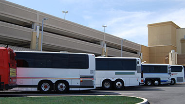 Buses parked outside Hollywood Grantville