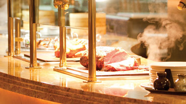 carving station at buffet