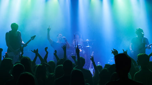 band with crowd