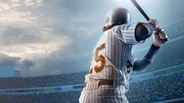 baseball player stadium